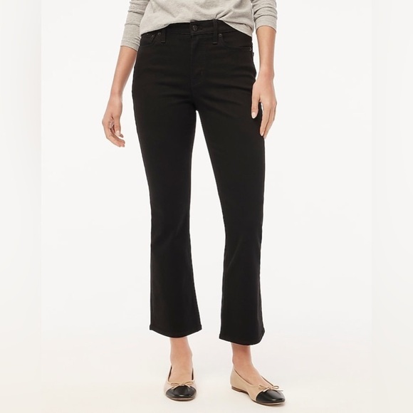 J. Crew Mid- Rise Flare Crop Black Jeans - Picture 1 of 8